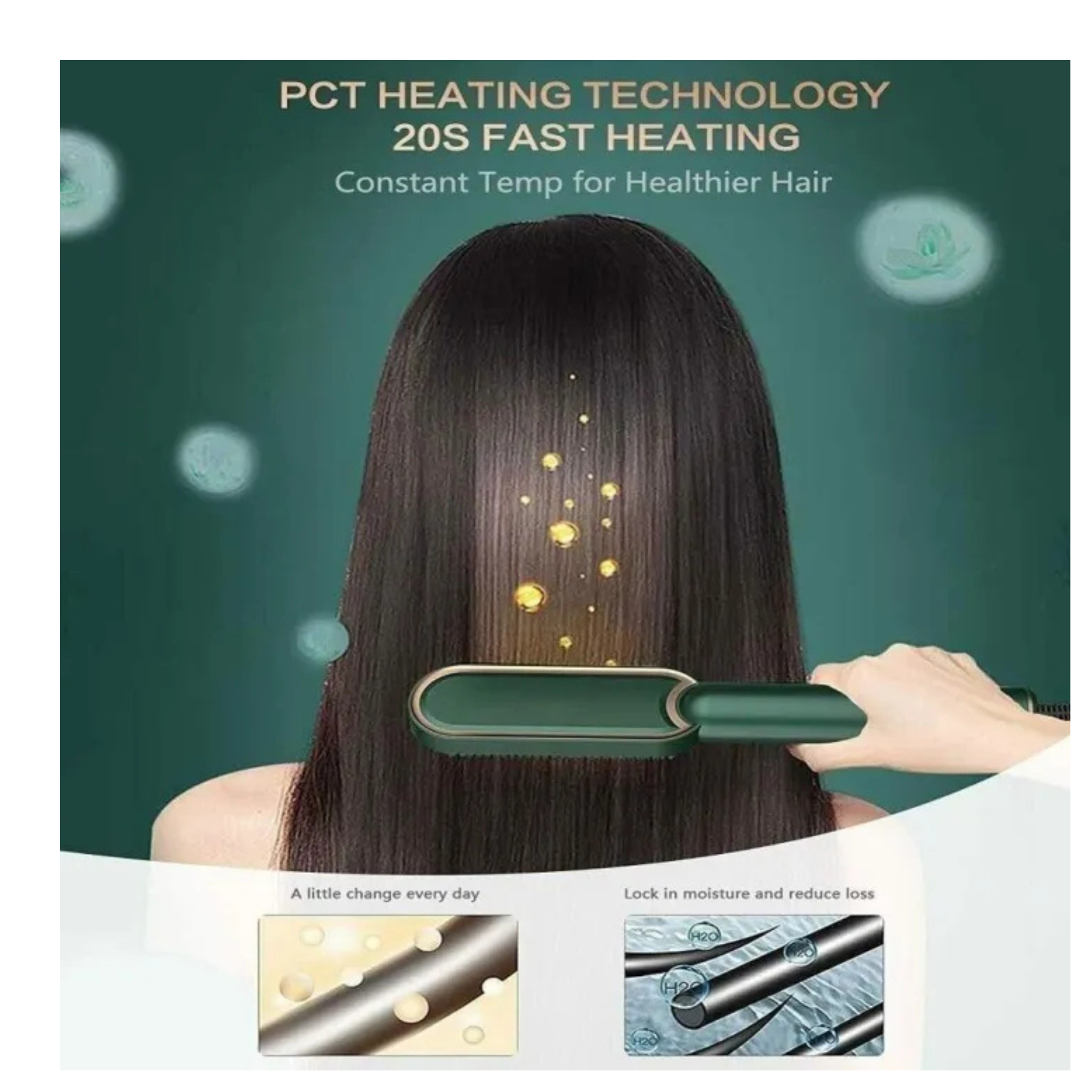 Hair Straightener Brush 2 In 1