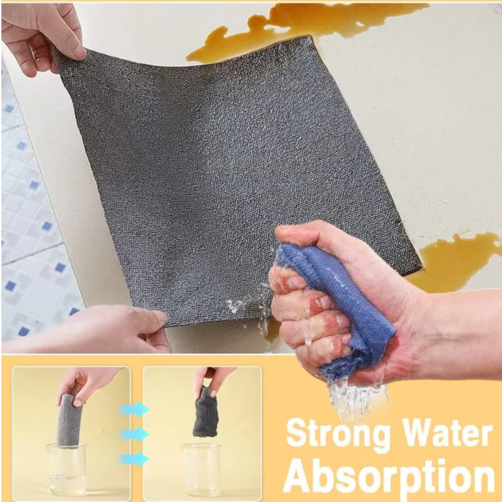 20pcs/box Microfiber Towel Absorbent Kitchen Cleaning Dishcloth