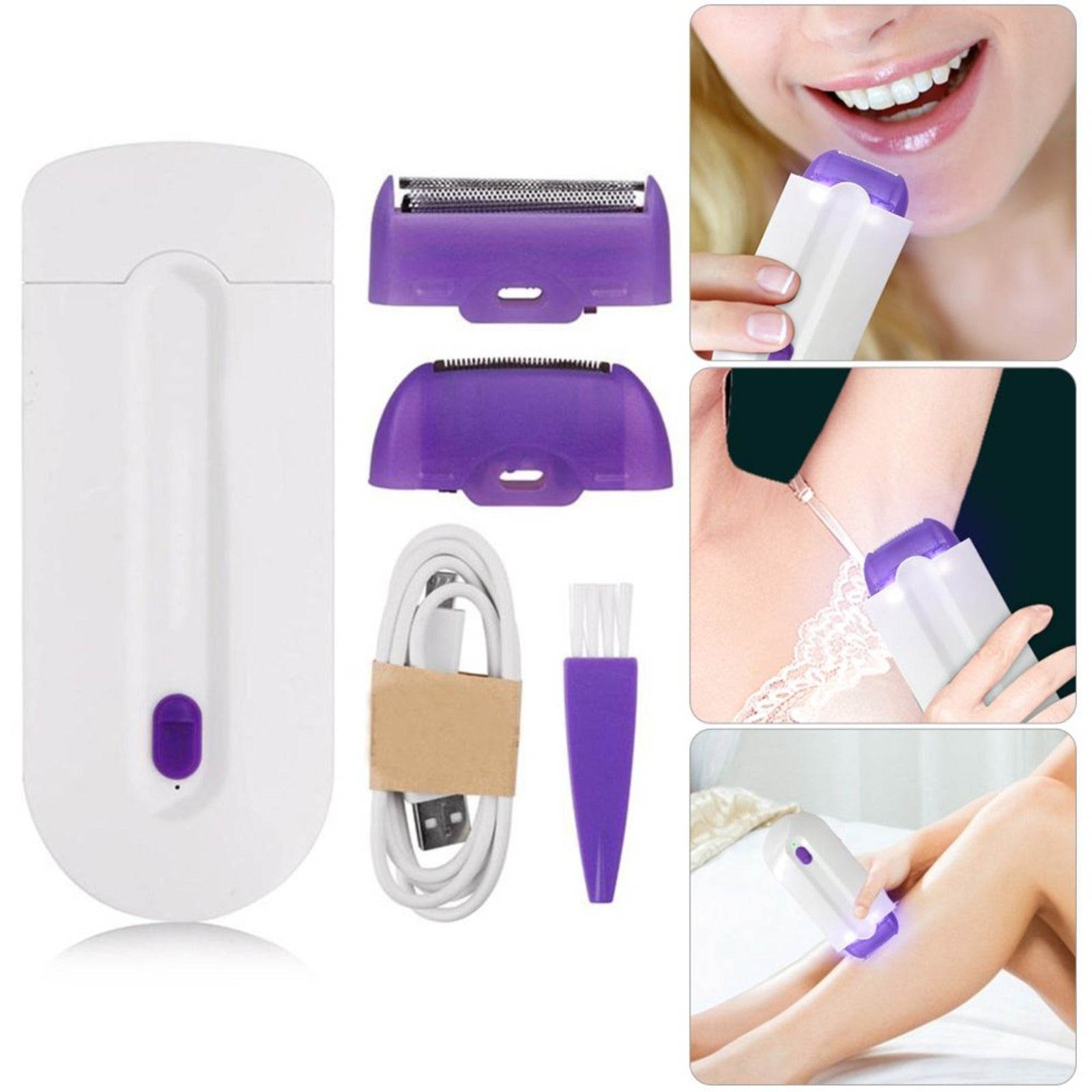 Finishing Touch 2-in-1 LED Rechargeable Trimmer – Hair & Face Removal Machine for Women