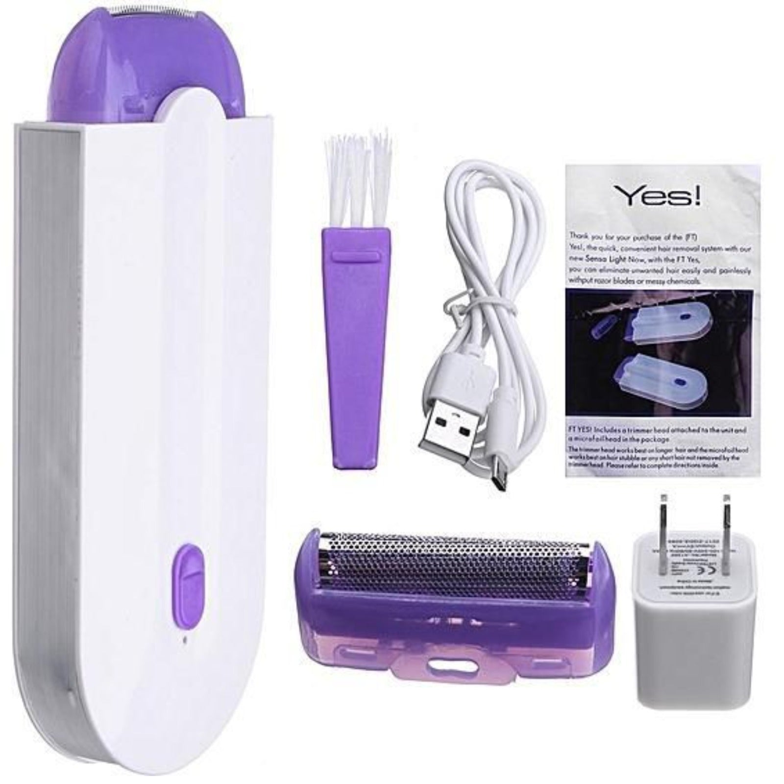 Finishing Touch 2-in-1 LED Rechargeable Trimmer – Hair & Face Removal Machine for Women
